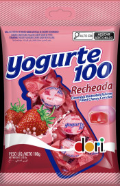 BALA YOGURTE100 MORANGO RECHEADA 36x100G (27782)