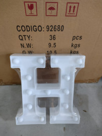 ENFEITE LUMINOSO DE PLASTICO LETRA H (170704)